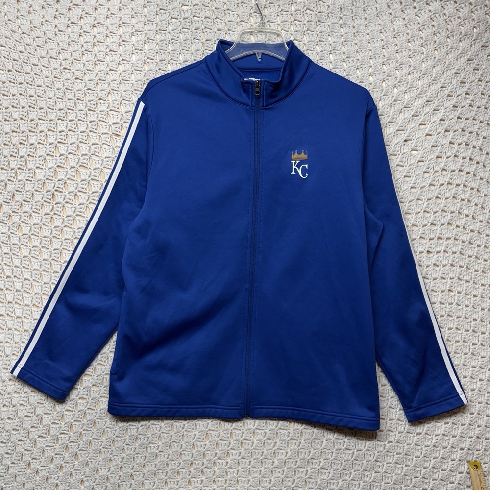 Kansas City Royals MLB Genuine Merchandise Jacket Size Large‎ Stripes Full Zip